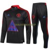 Manchester United Sweatshirts Anzüge Suit Quarter-zip 2022-23 Dunkelgraue Für Kinder